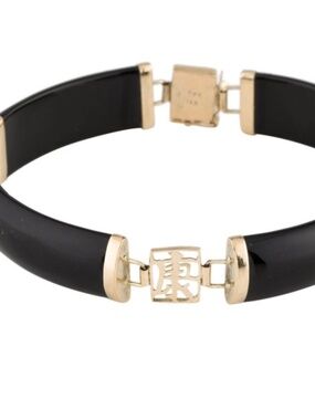 14K Onyx Link Bracelet